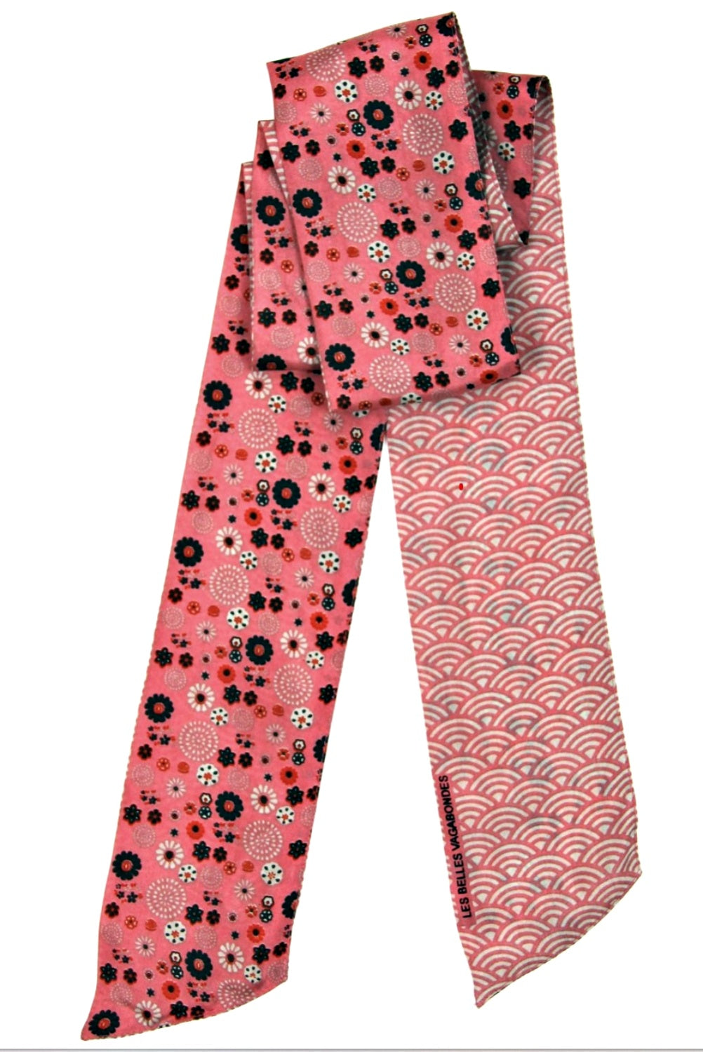 LES BELLES VAGABONDES BANDEAU SILK SCARF AKIKO ROSE
