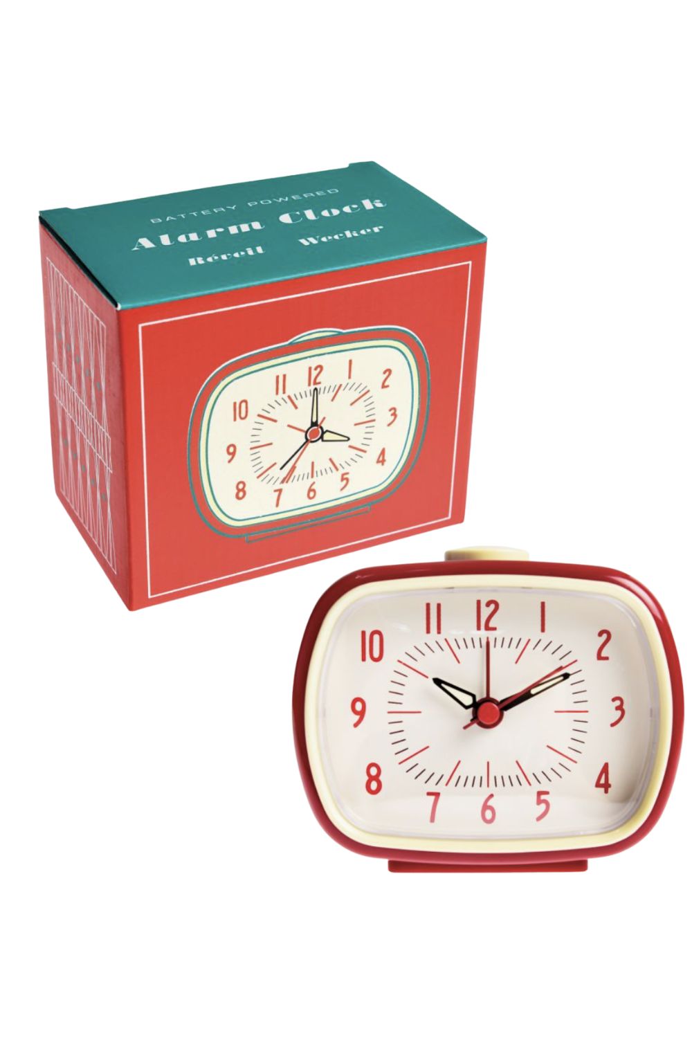 REX LONDON RETRO ALARM CLOCK RED