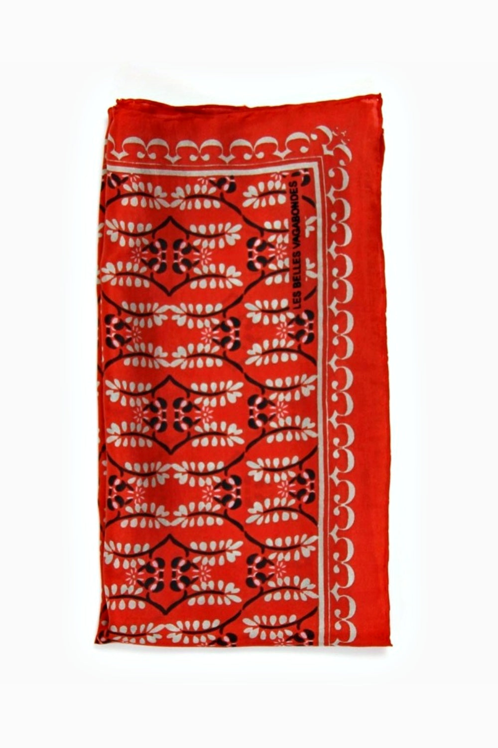 LES BELLES VAGABONDES MINI SILK SCARF ALBERTINE ORANGE