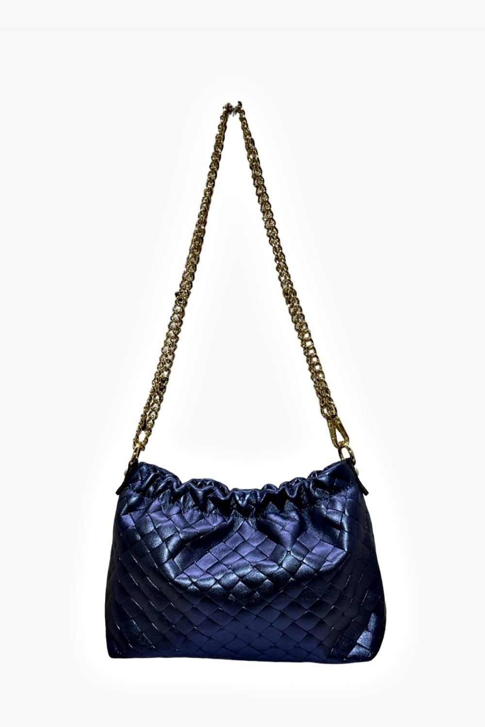 PLISSA QUILTED DUMPLING BAG BLUE