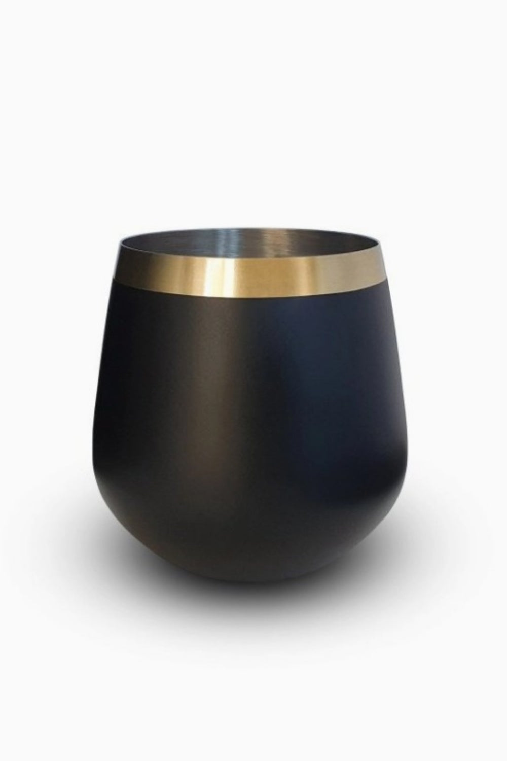 BRASS + BLACK WHISKY GLASSES SET OF 2