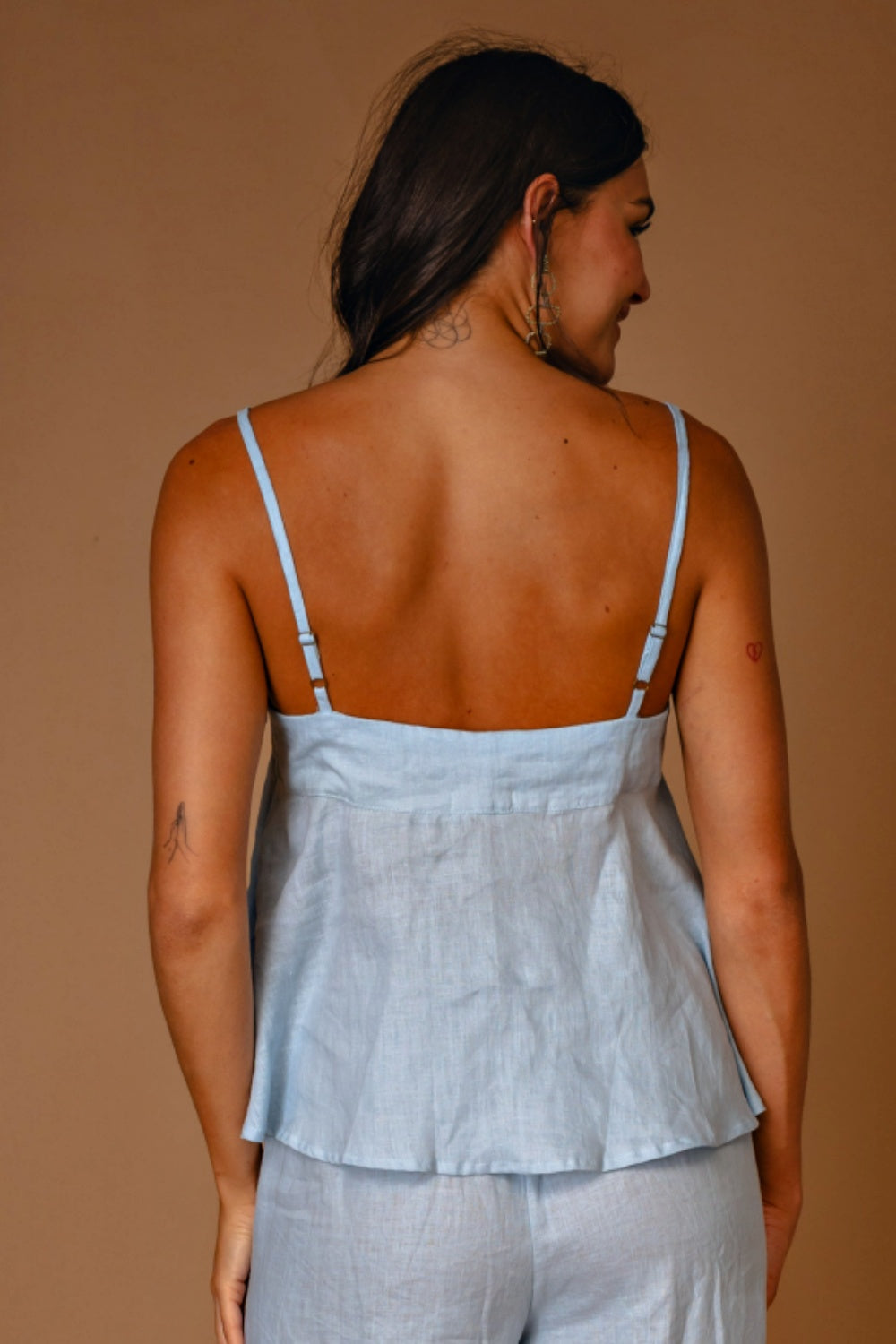 COCONINYA WINONA LINEN CAMI STARLIGHT BLUE