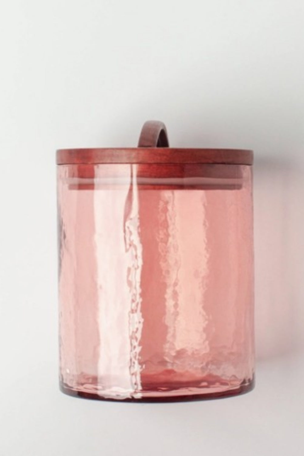 CREATIVE WOMEN HANDBLOWN HAMMERED GLASS CANISTER PINK