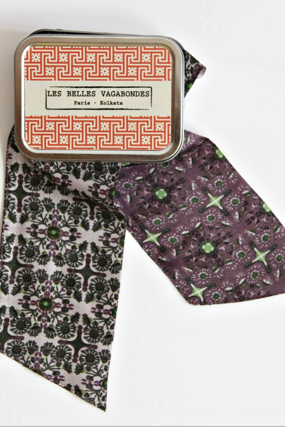 LES BELLES VAGABONDES BANDEAU SILK SCARF CASABLANCA PRUNE