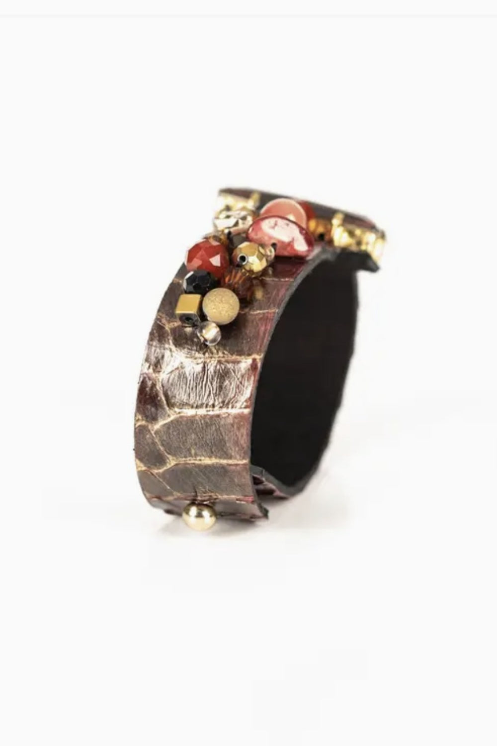THE DARK CRIMSON RELIC PYTHON LEATHER CUFF