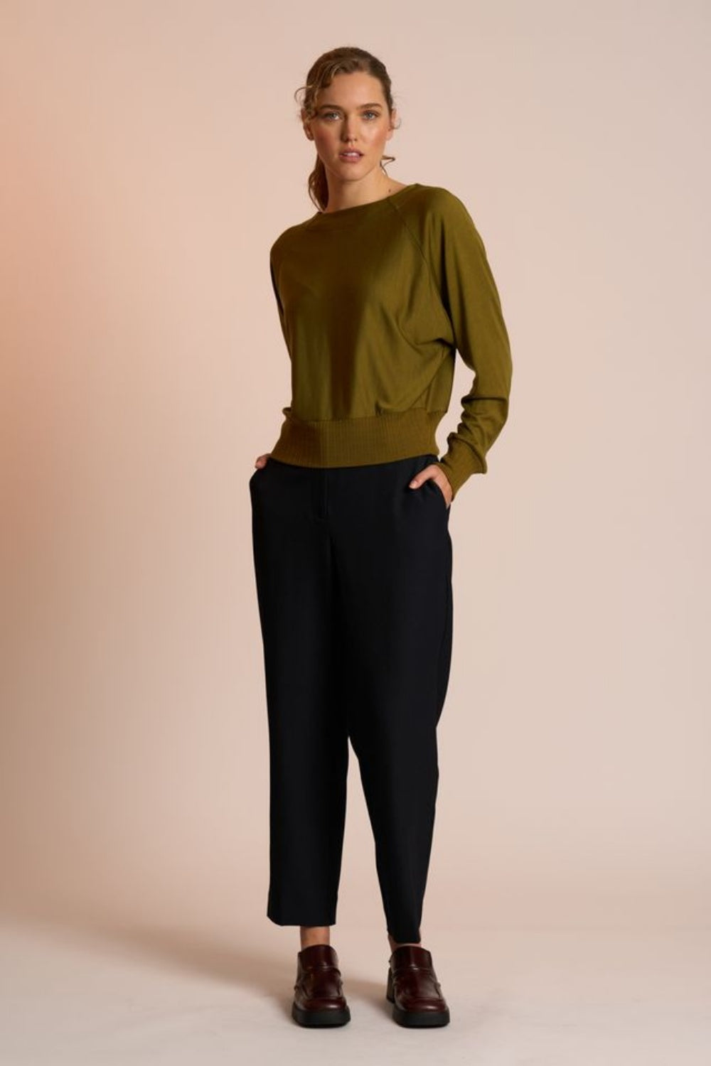 NERIS DOUBLE TAKE MERINO TOP WILLOW