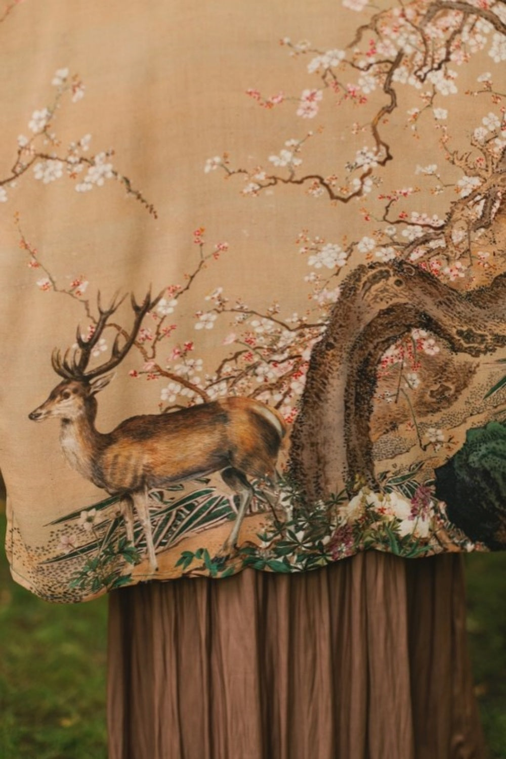 MARKET OF STARS FABLE MATINEE MID-LENGTH DUSTER KIMONO WITH DEER + MOON