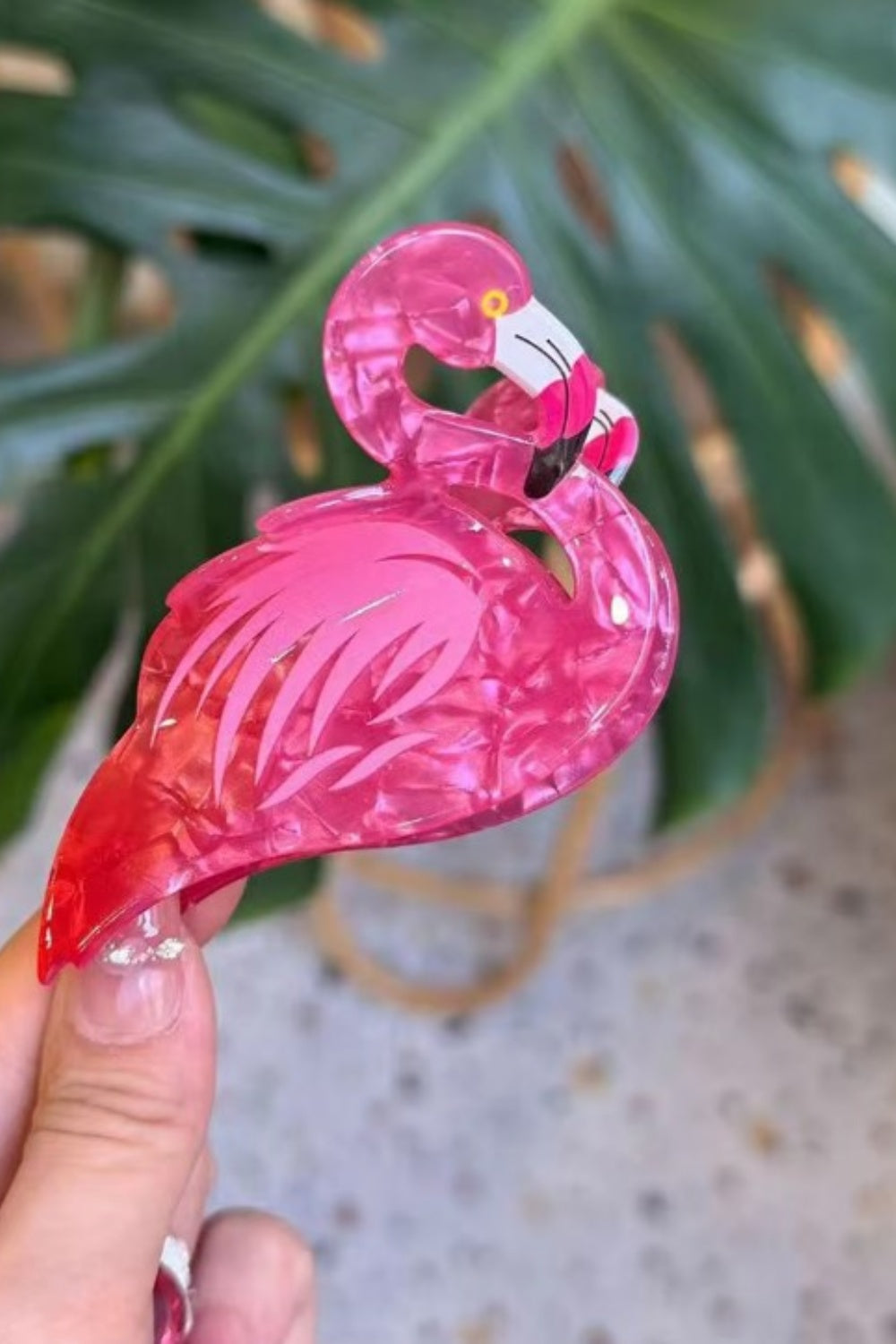 FLAMINGO-A-GO-GO HAIR CLAW PINK