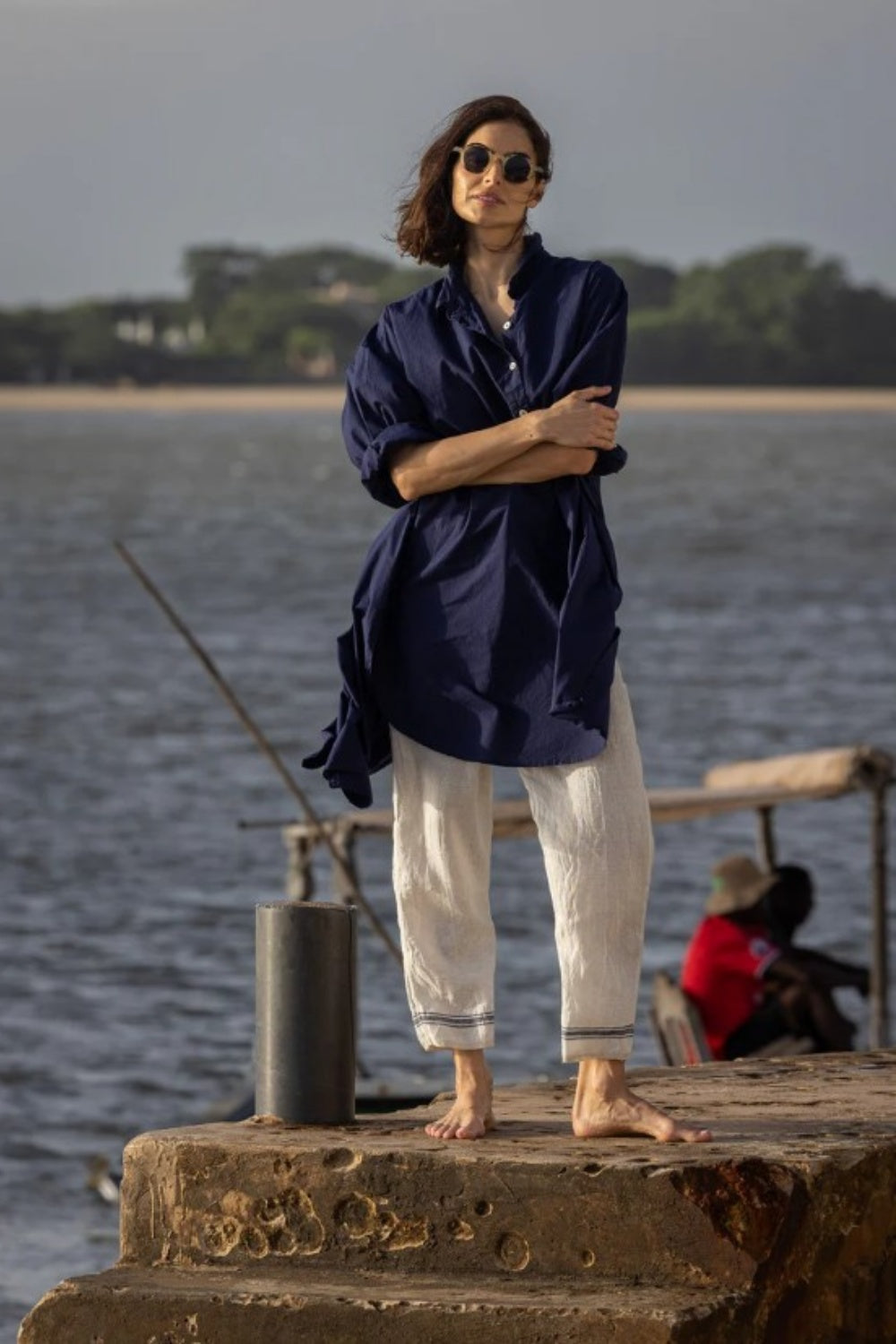 MEG BY DESIGN HARPER SHIRT INDIGO