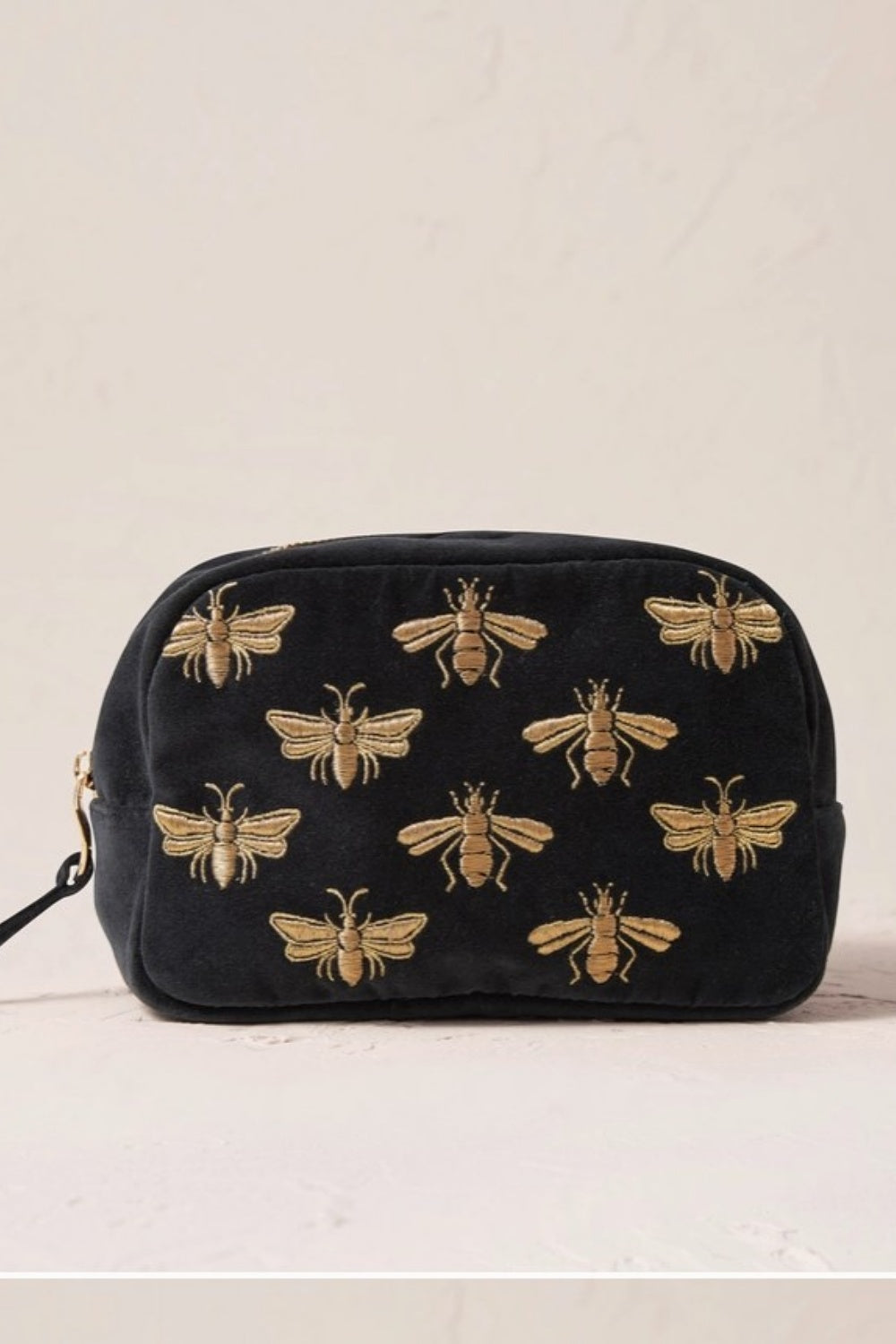 ELIZABETH SCARLETT HONEY BEE MAKE-UP BAG CHARCOAL