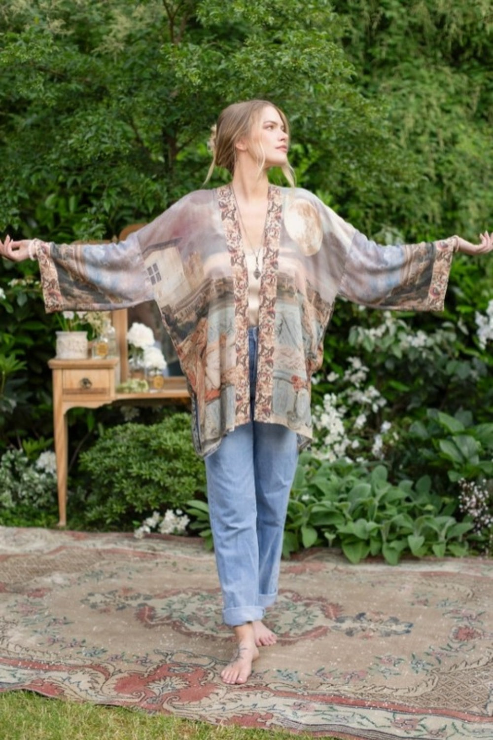 MARKET OF STARS IMAGINARIUM MATINEE MID LENGTH DUSTER BAMBOO KIMONO