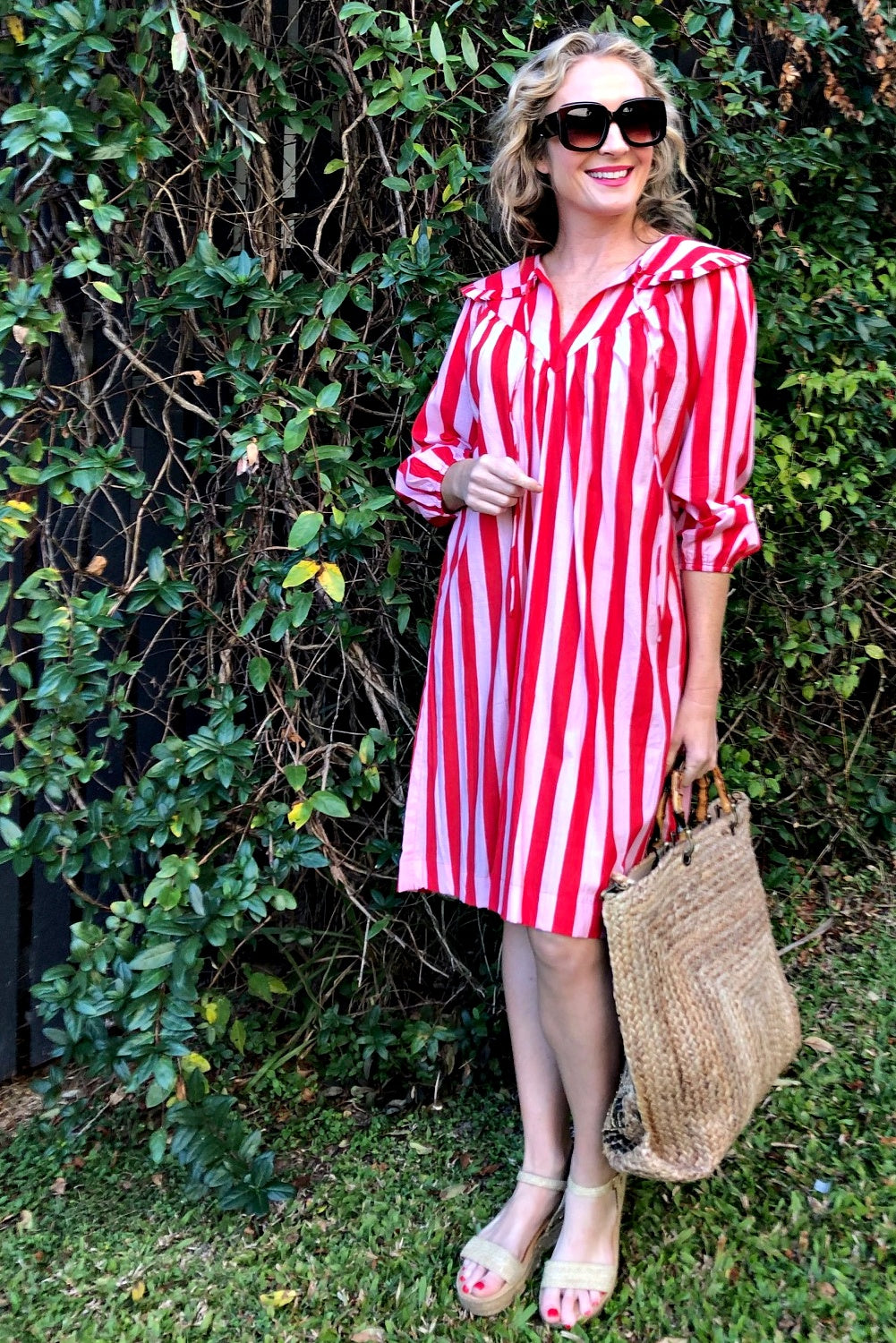 ROSELLE LALA DRESS PEACH + RED