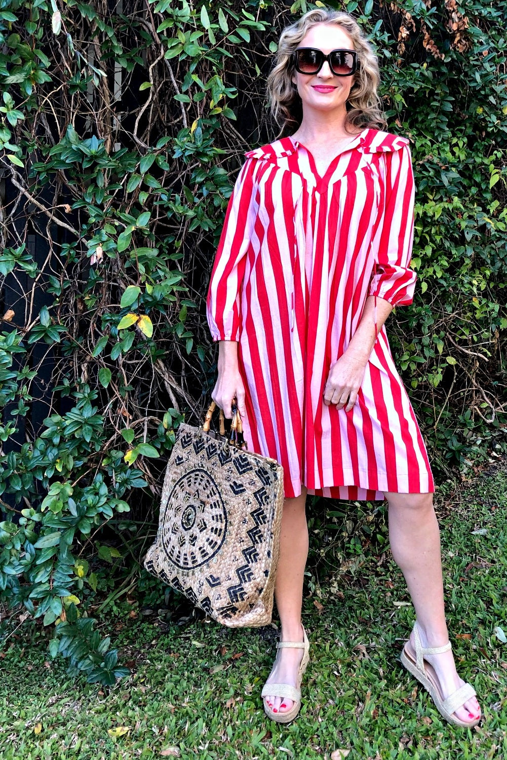 ROSELLE LALA DRESS PEACH + RED