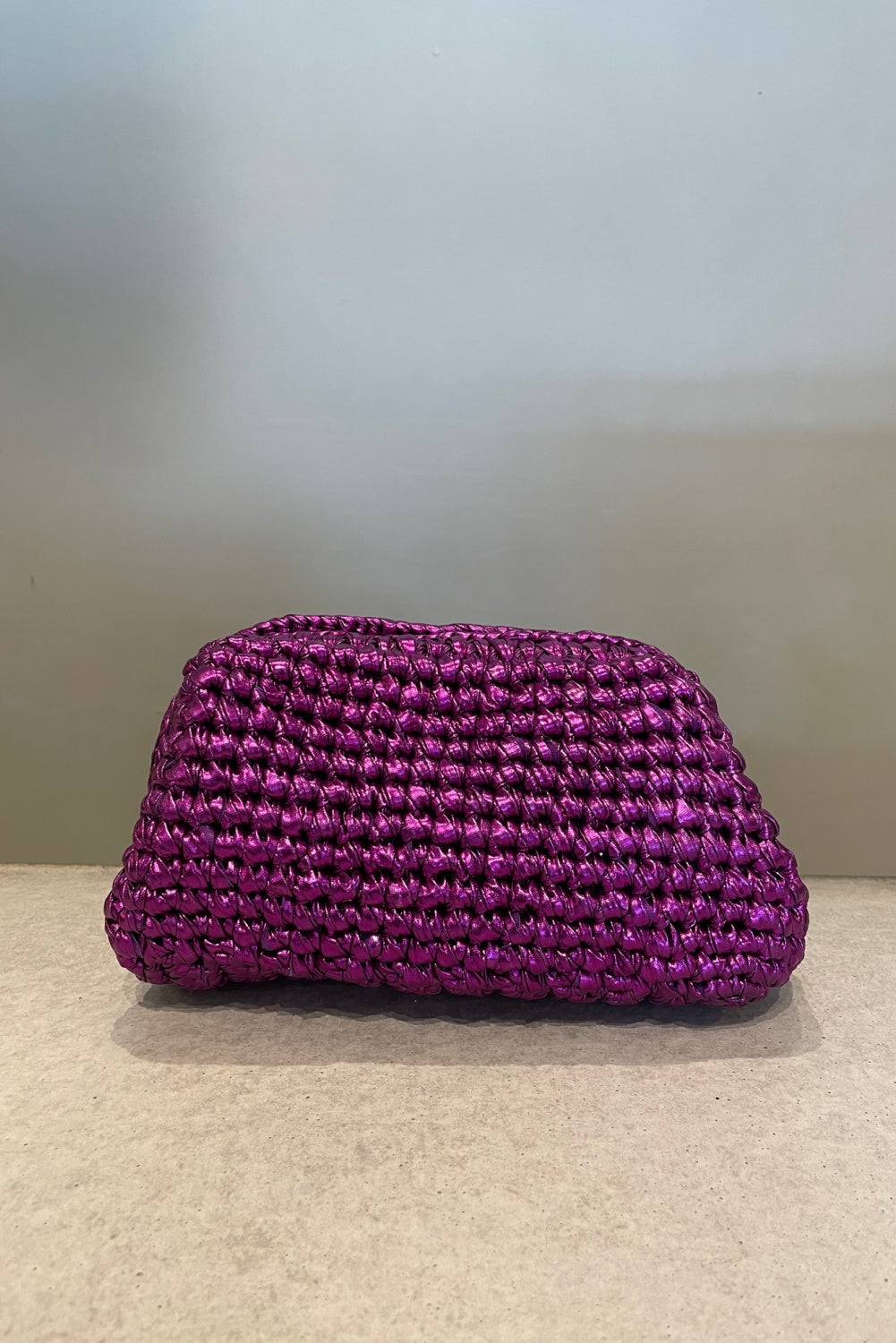 ST BARTS WOVEN CLUTCH VIOLET