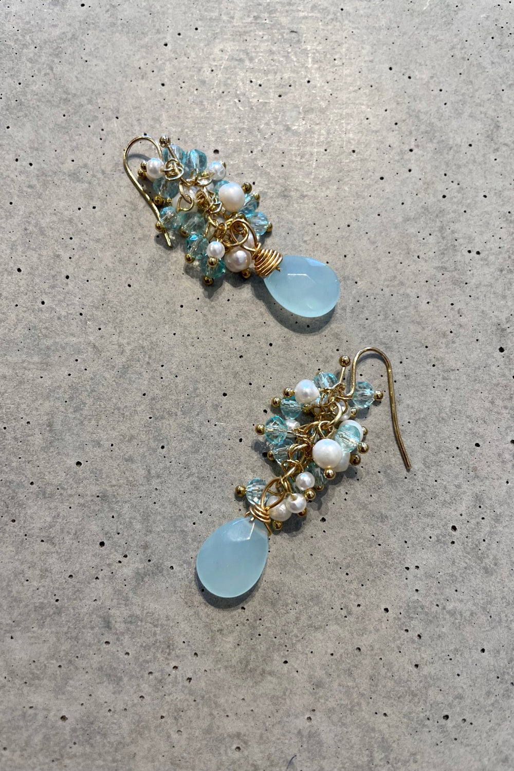 LARA SEAFOAM CHALCEDONY EARRINGS