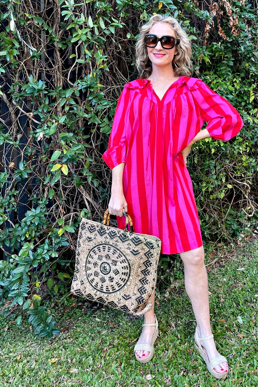 ROSELLE LALA DRESS RED + PINK
