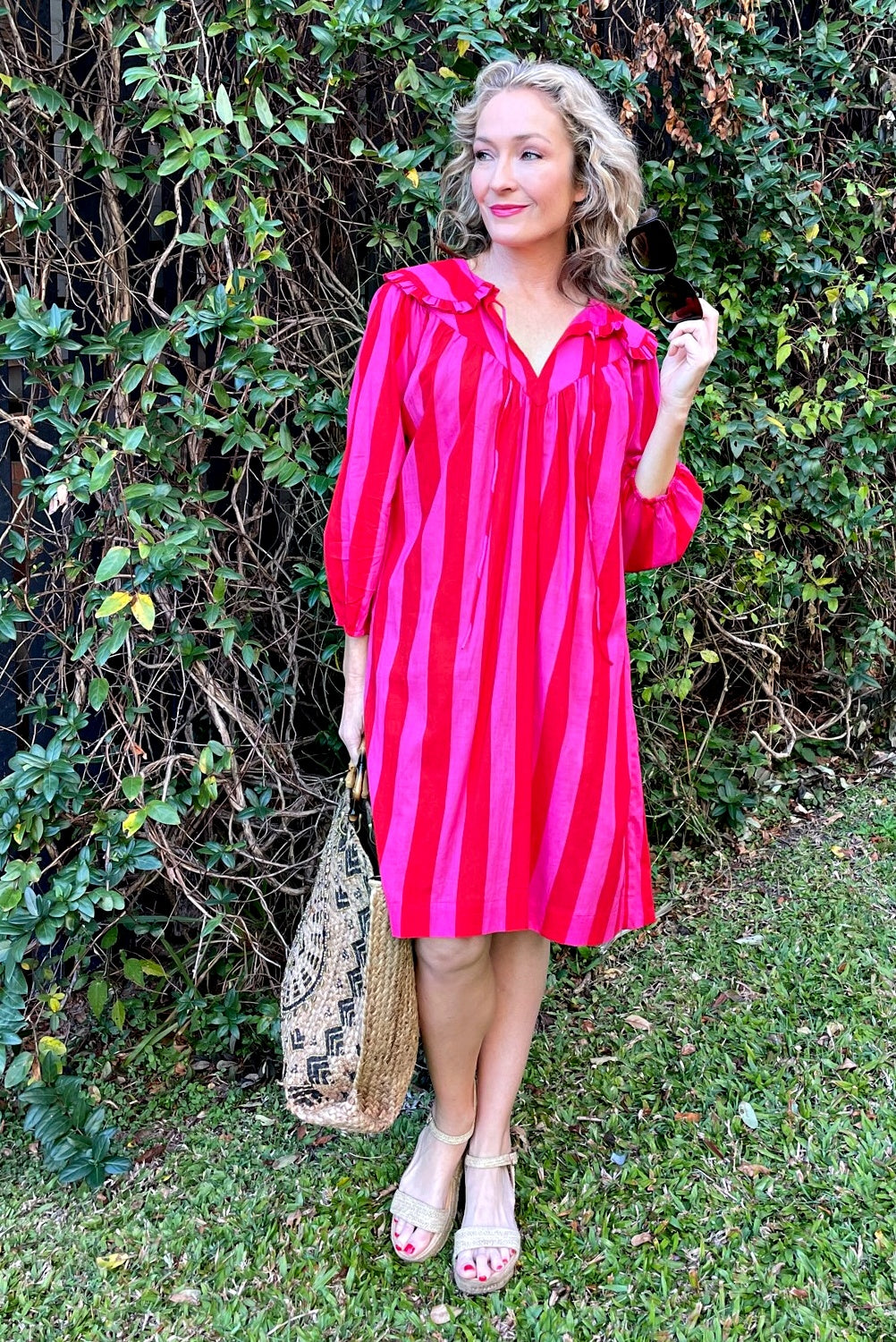 ROSELLE LALA DRESS RED + PINK