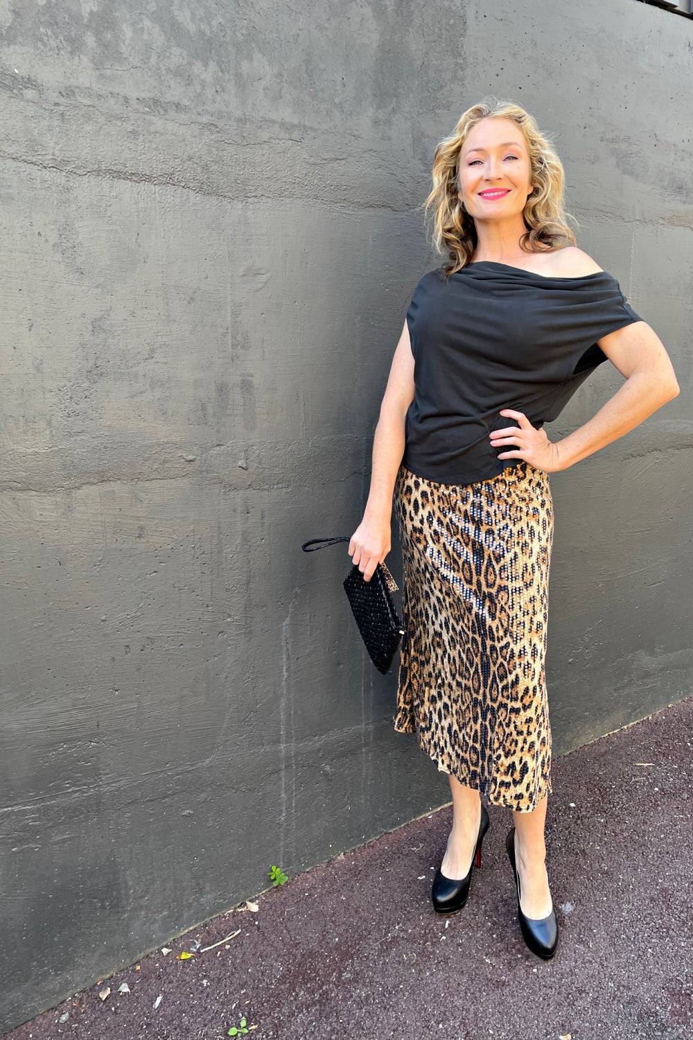 QUEENIE MEOW SEQUIN MAXI SKIRT