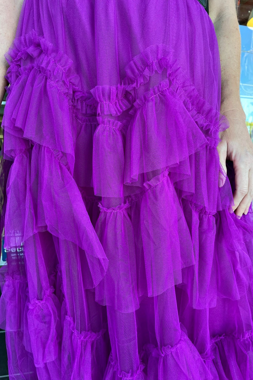 QUEENIE PIROUETTE RUFFLED TULLE SKIRT VIOLET