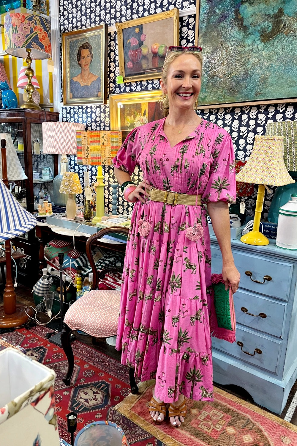 ROSELLE HALCYON DRESS ROSE JUNGLE