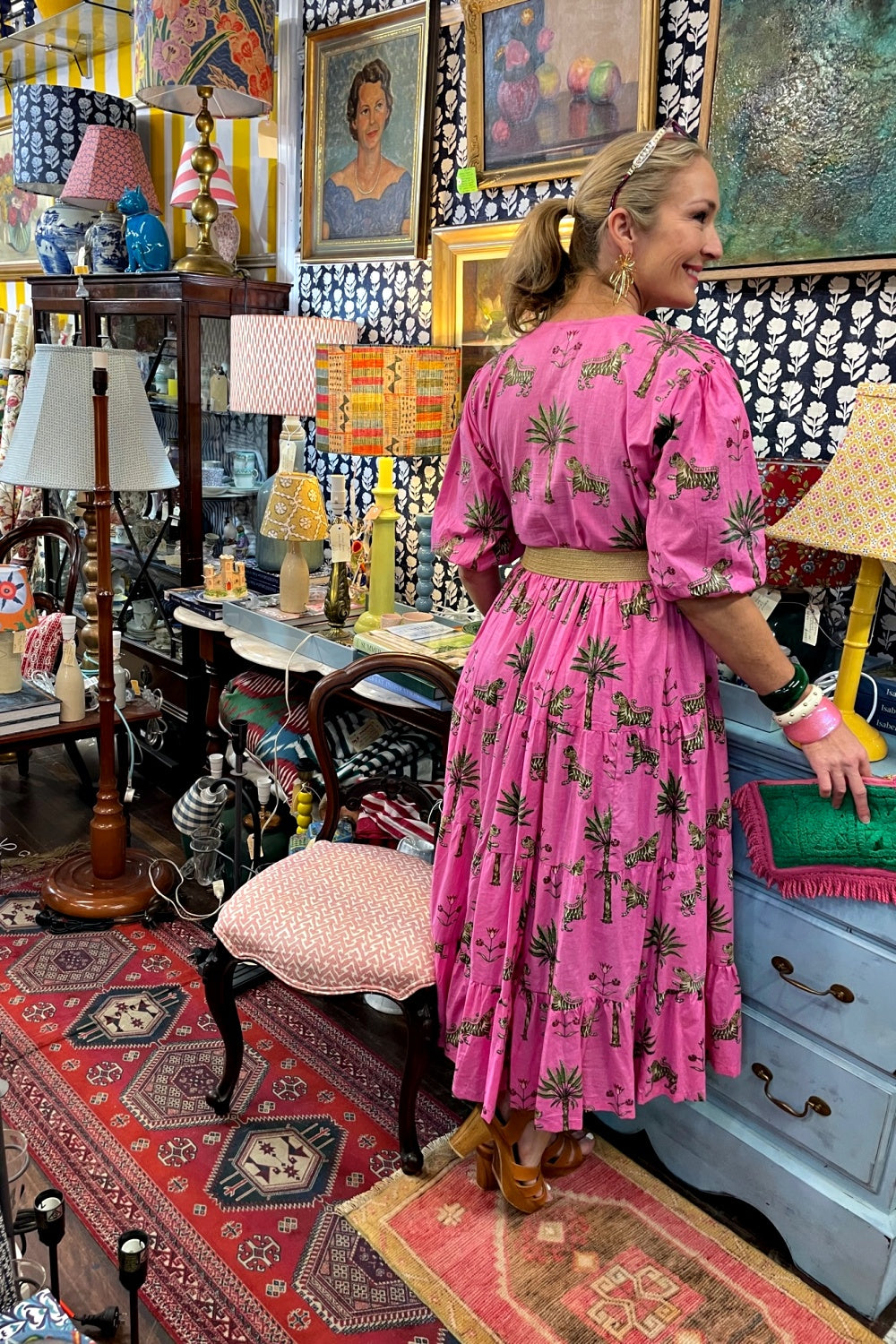 ROSELLE HALCYON DRESS ROSE JUNGLE