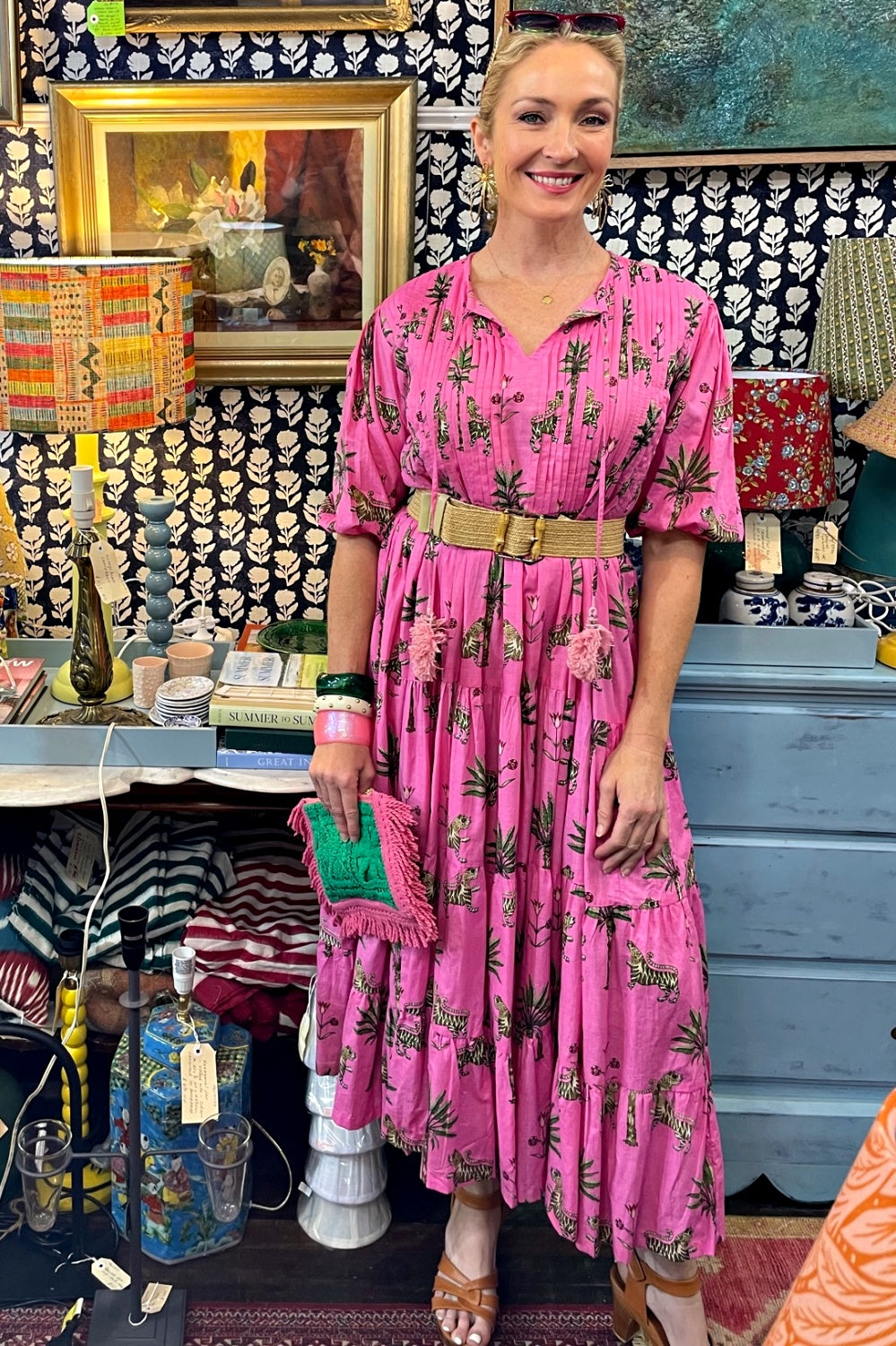 ROSELLE HALCYON DRESS ROSE JUNGLE