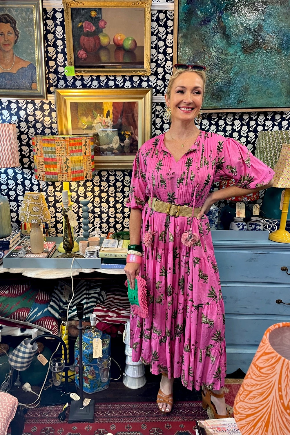 ROSELLE HALCYON DRESS ROSE JUNGLE