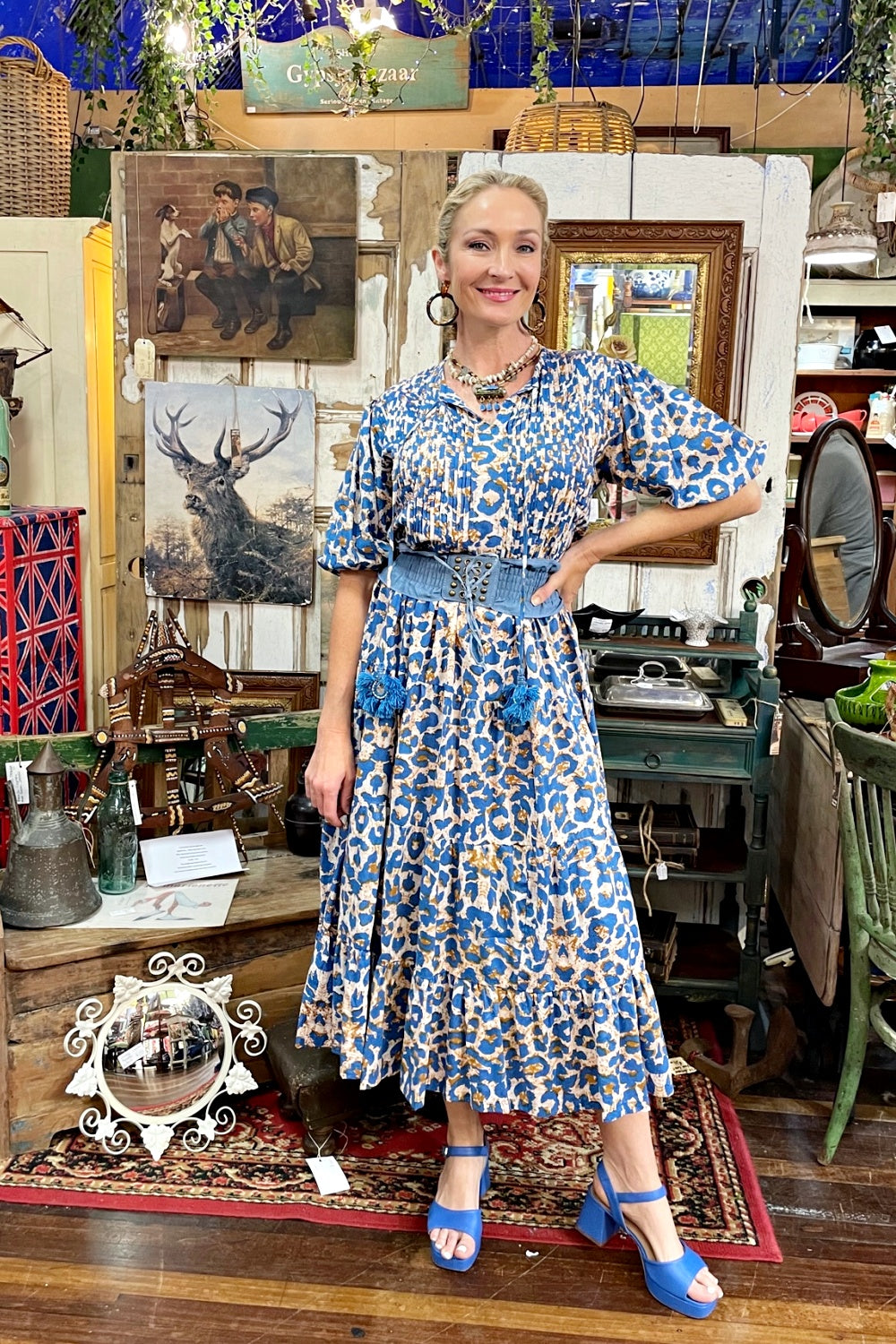 ROSELLE HALCYON DRESS BLUE LEO