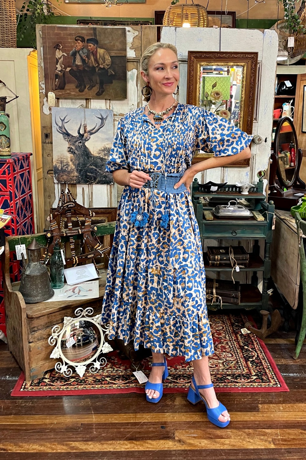 ROSELLE HALCYON DRESS BLUE LEO