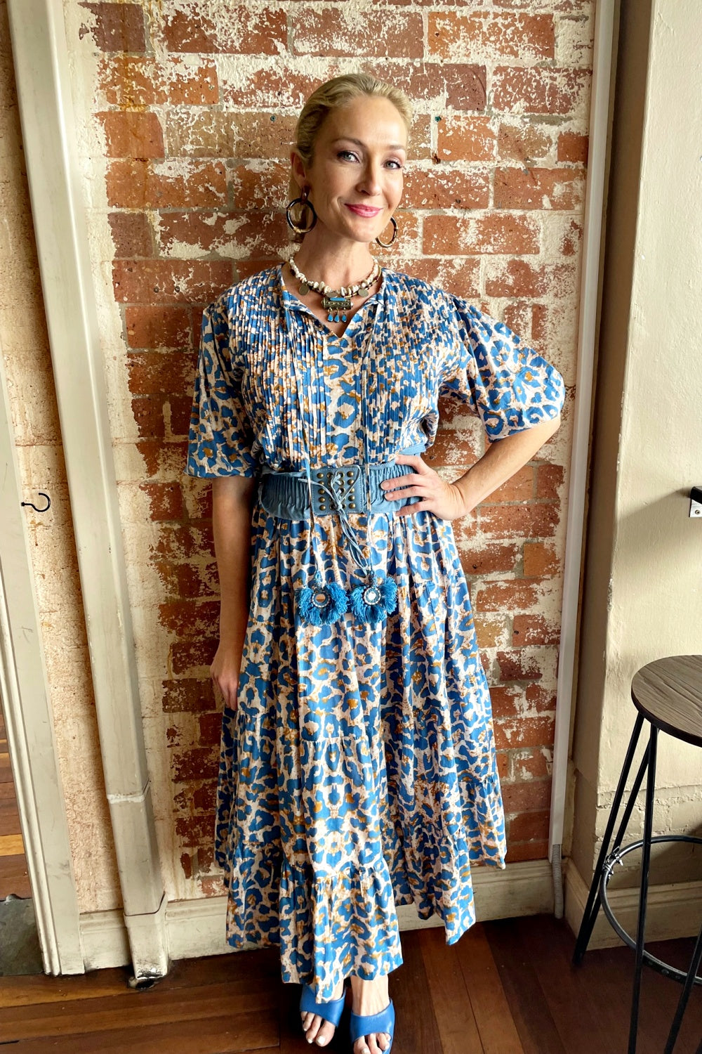 ROSELLE HALCYON DRESS BLUE LEO