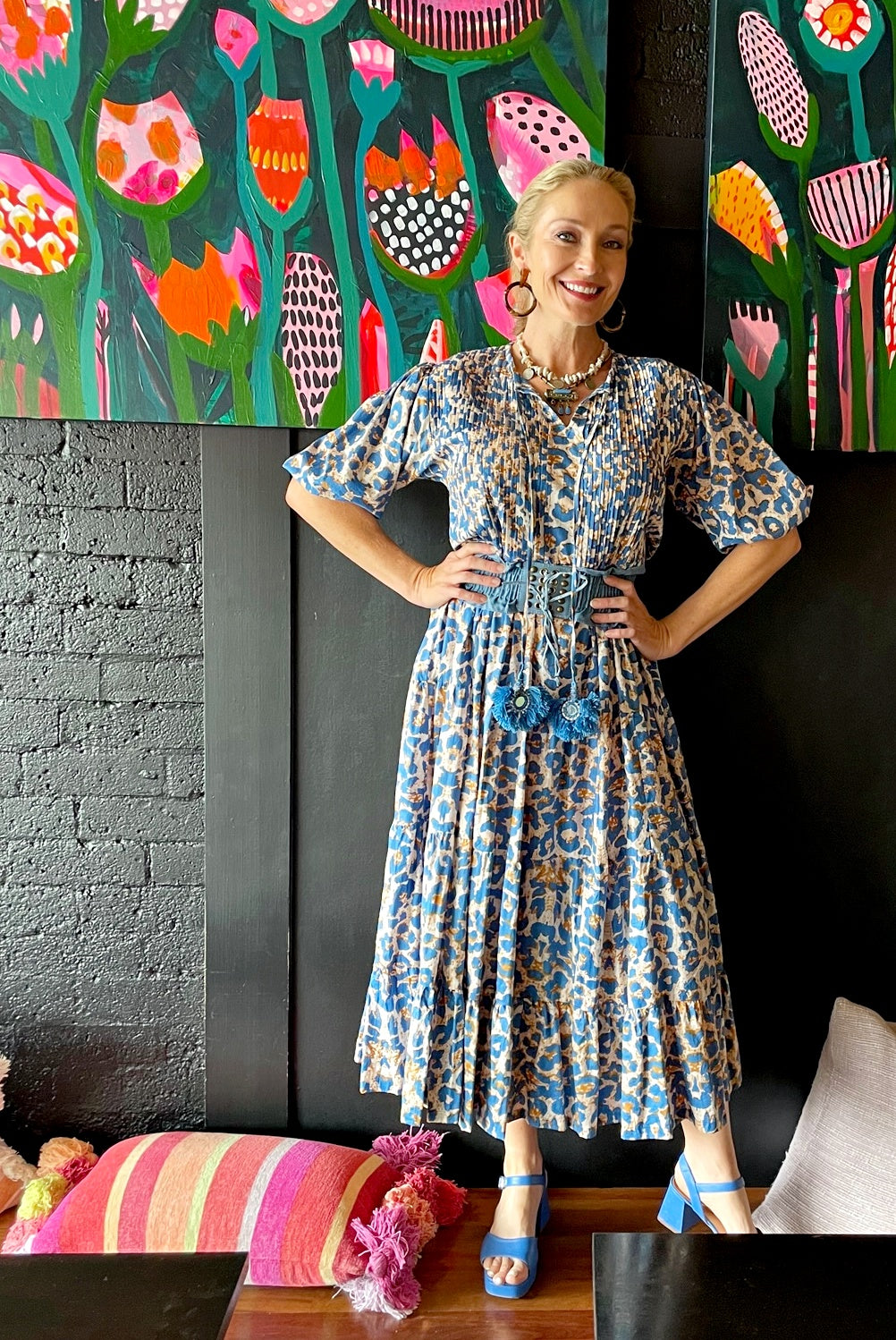 ROSELLE HALCYON DRESS BLUE LEO