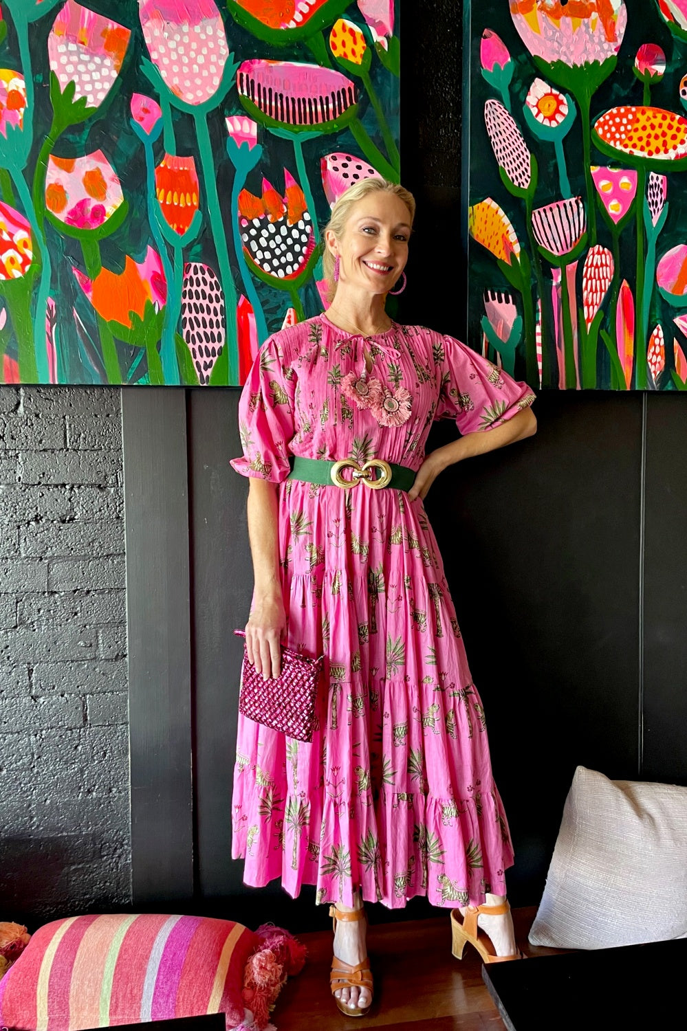 ROSELLE HALCYON DRESS ROSE JUNGLE