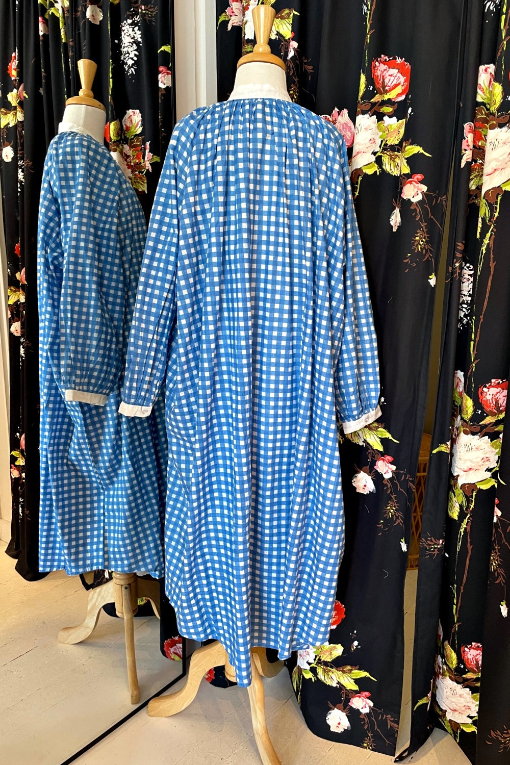 ROSELLE CABANA DRESS LITTLE CHECK BLUE