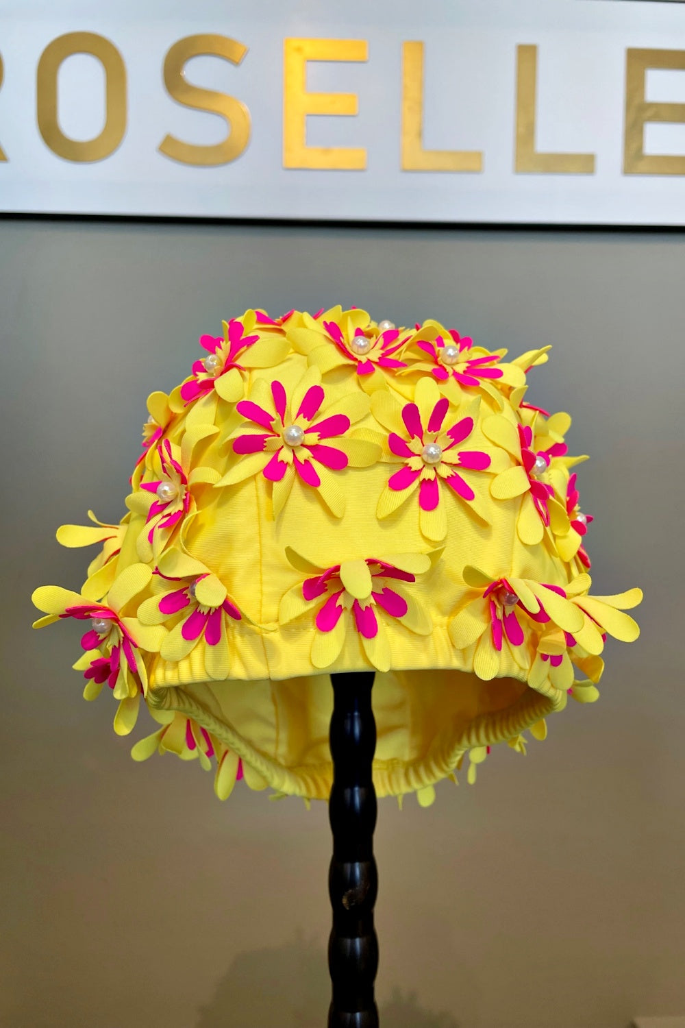 RETRO SWIM CAP DAISY YELLOW
