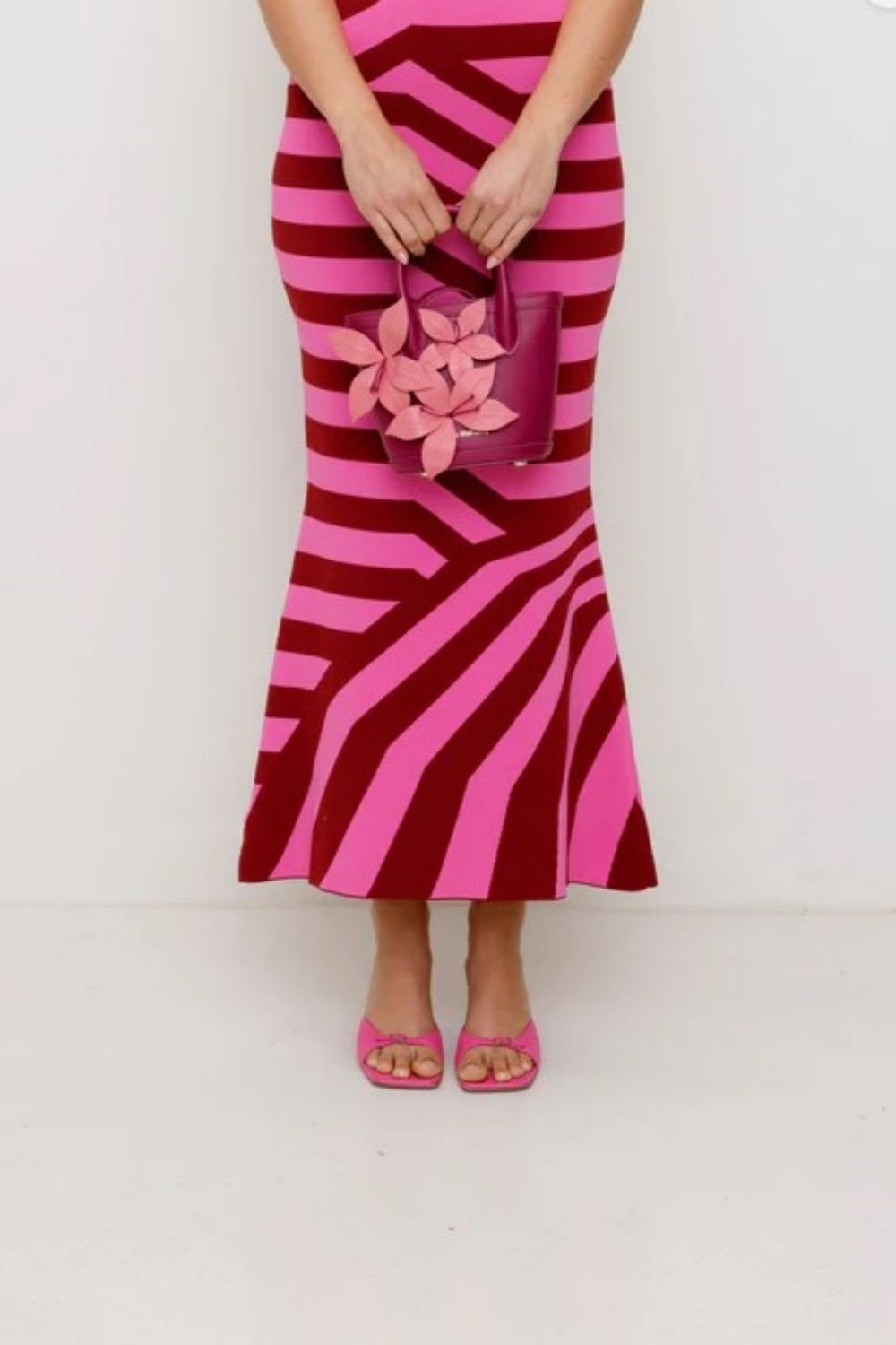 THE WOLF GANG LA MONADA FLOWER BAG BERRY