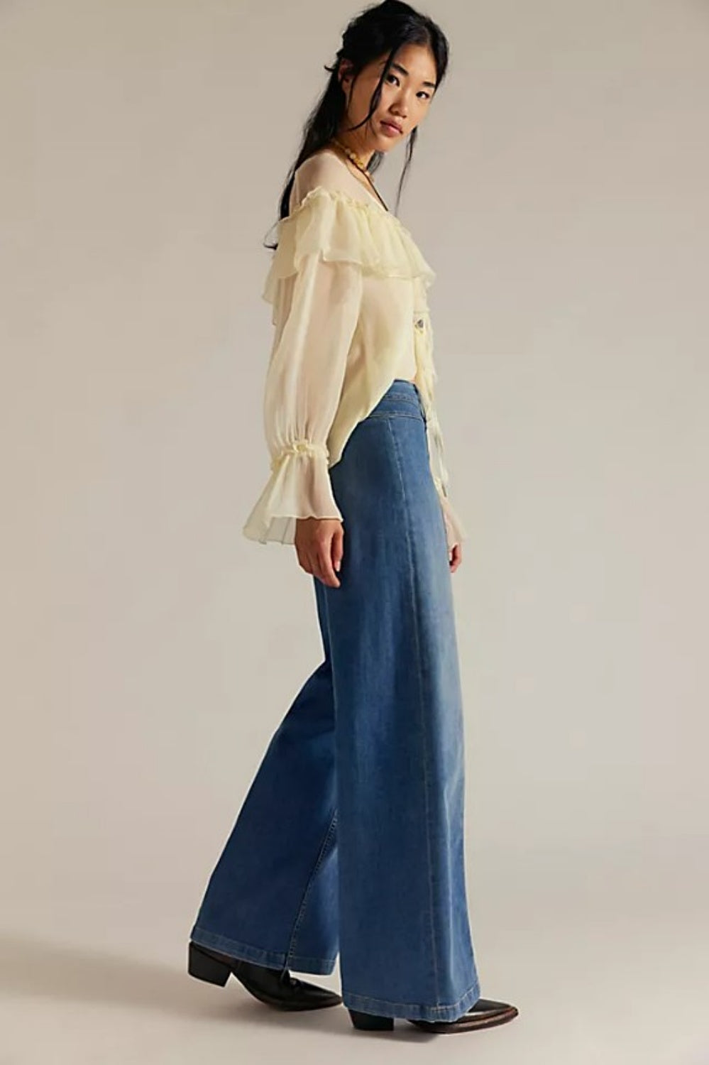 FREE PEOPLE LIBRE WIDE LEG JEAN GOODIE GOODIE