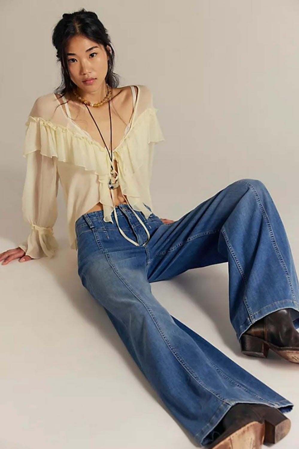 FREE PEOPLE LIBRE WIDE LEG JEAN GOODIE GOODIE