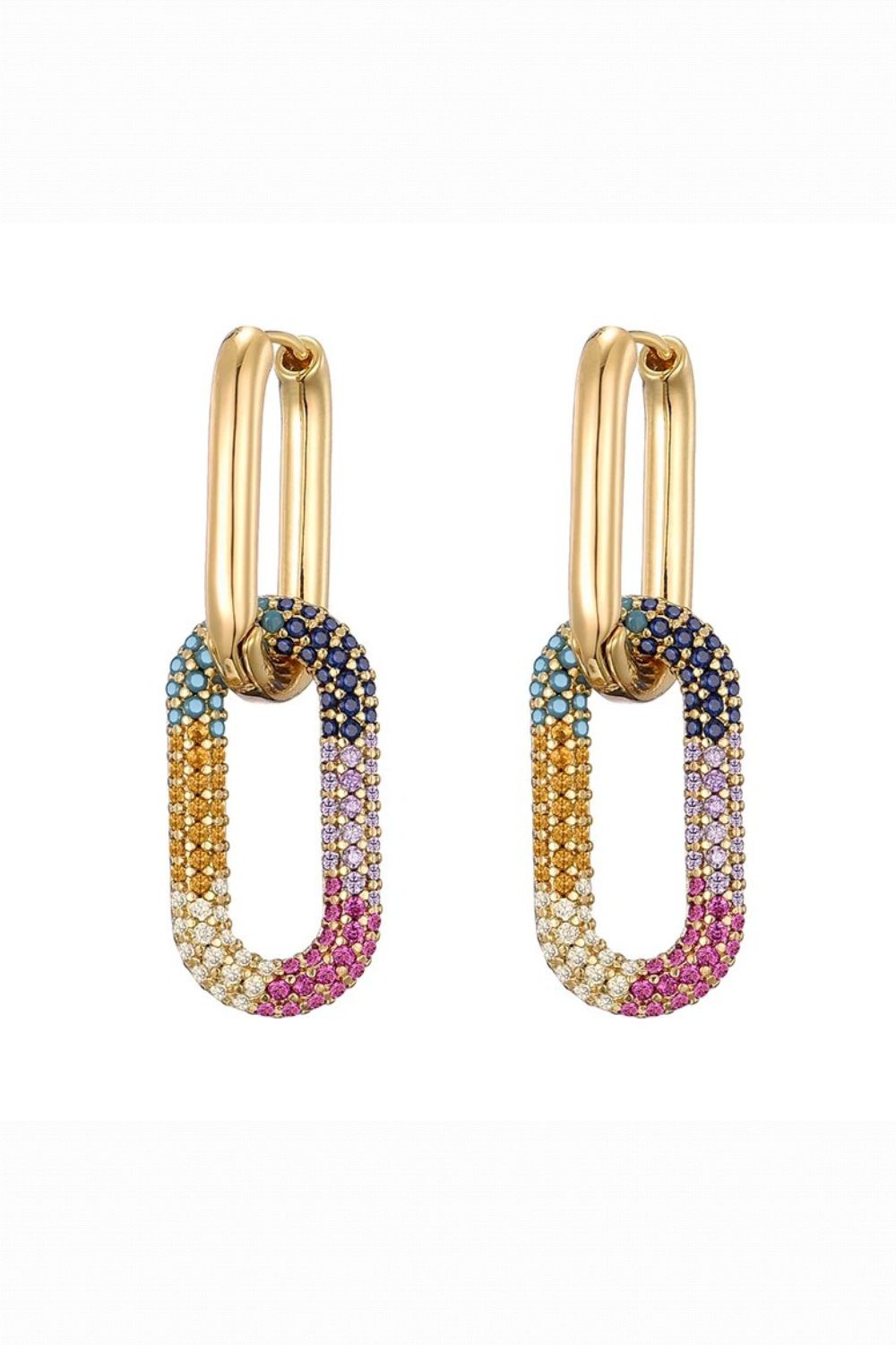 LINK EARRINGS GOLD MULTI COLOUR