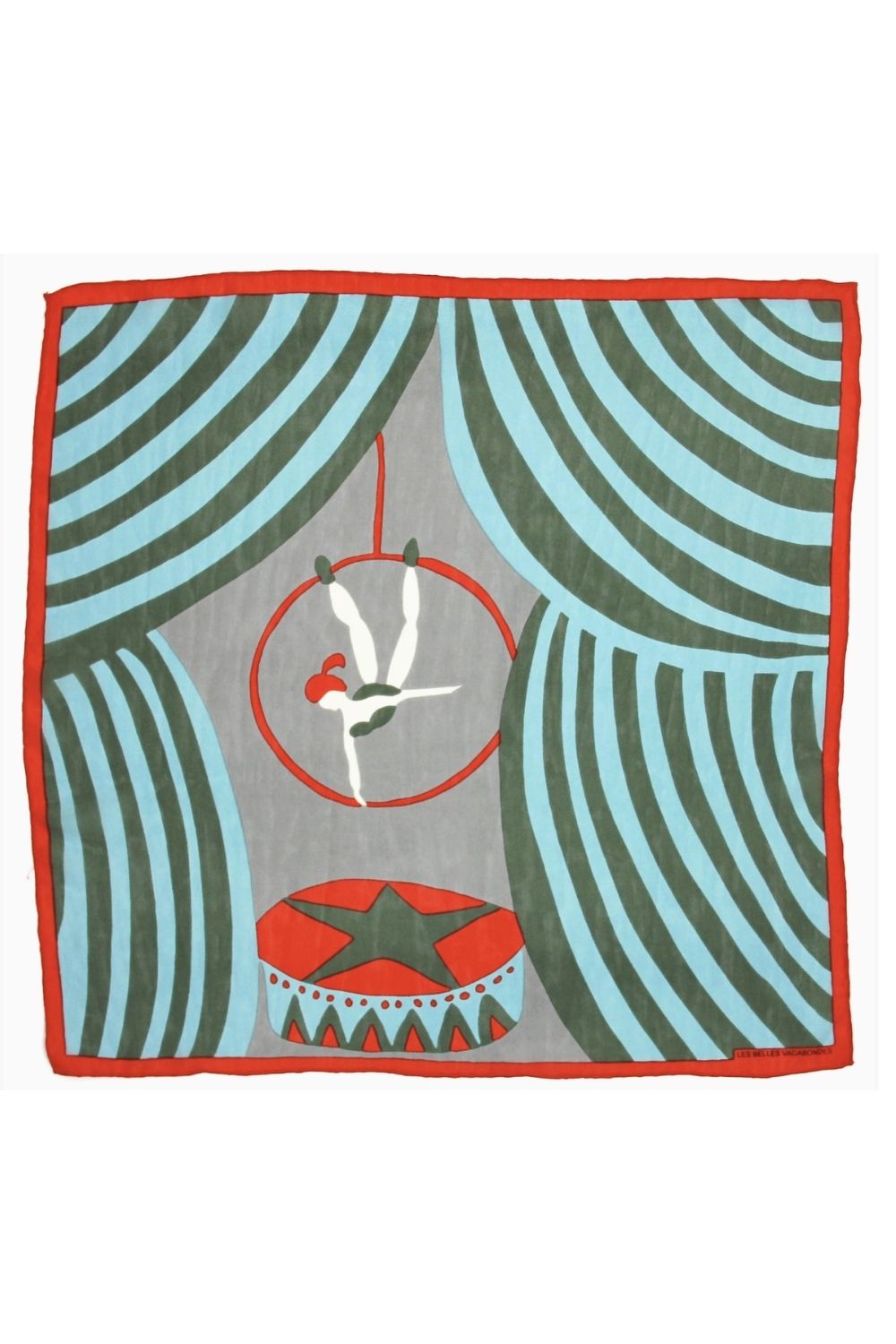 LES BELLES VAGABONDES MINI SCARF LUNA PARK KHAKI