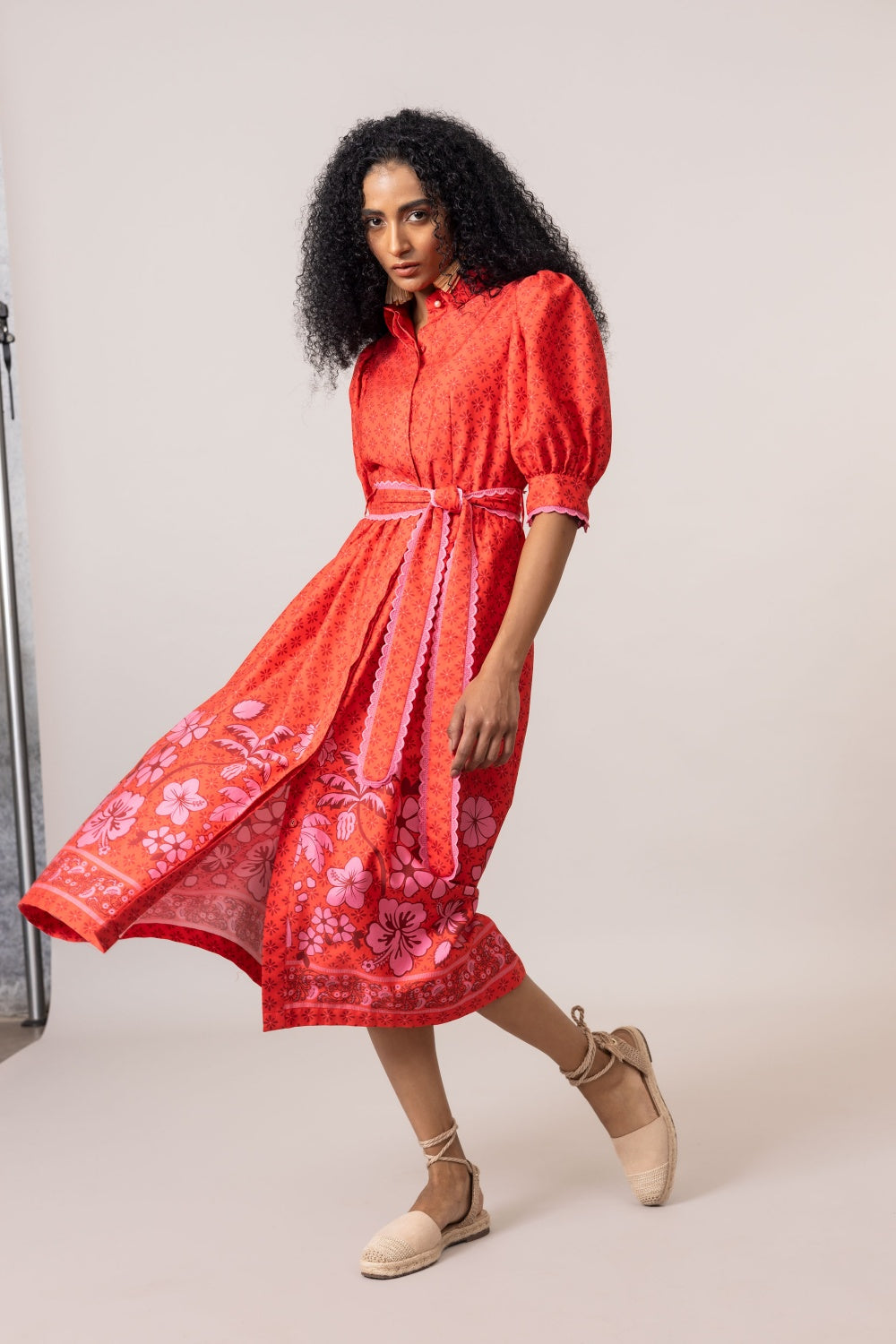 EMILY LOVELOCK VERONICA DRESS FLAME SCARLETT