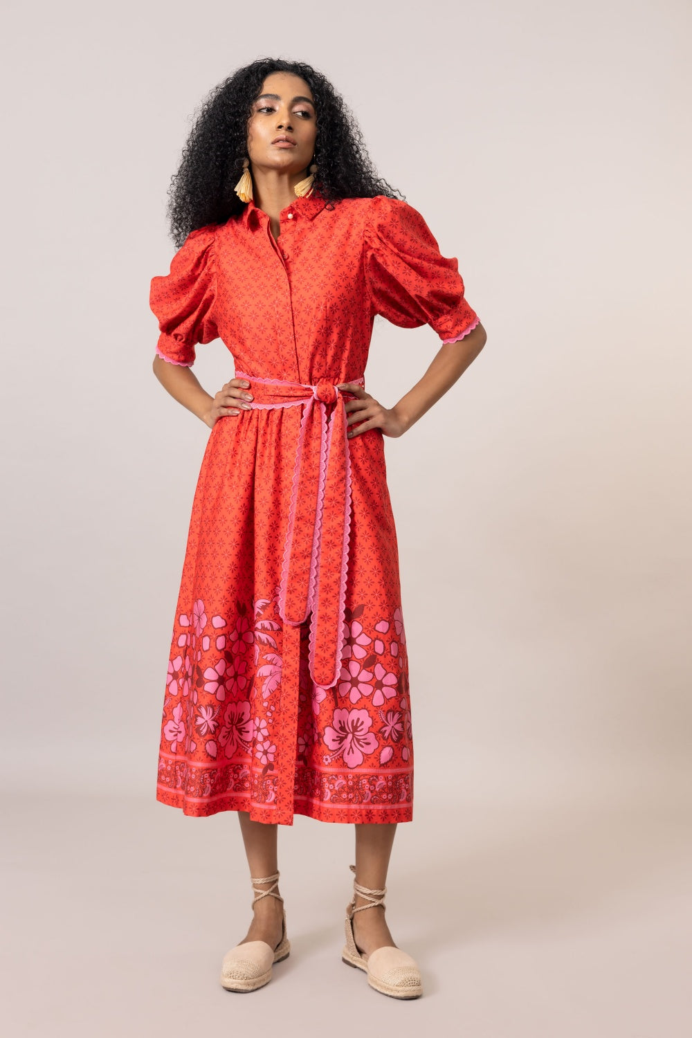 EMILY LOVELOCK VERONICA DRESS FLAME SCARLETT