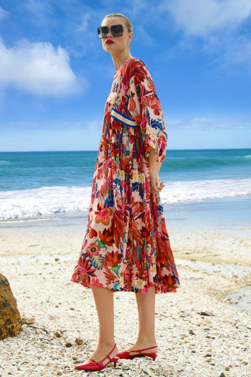 TRELISE COOPER NICE 'N' EASY DRESS CARNIVAL CALLING BLUSH FLORAL