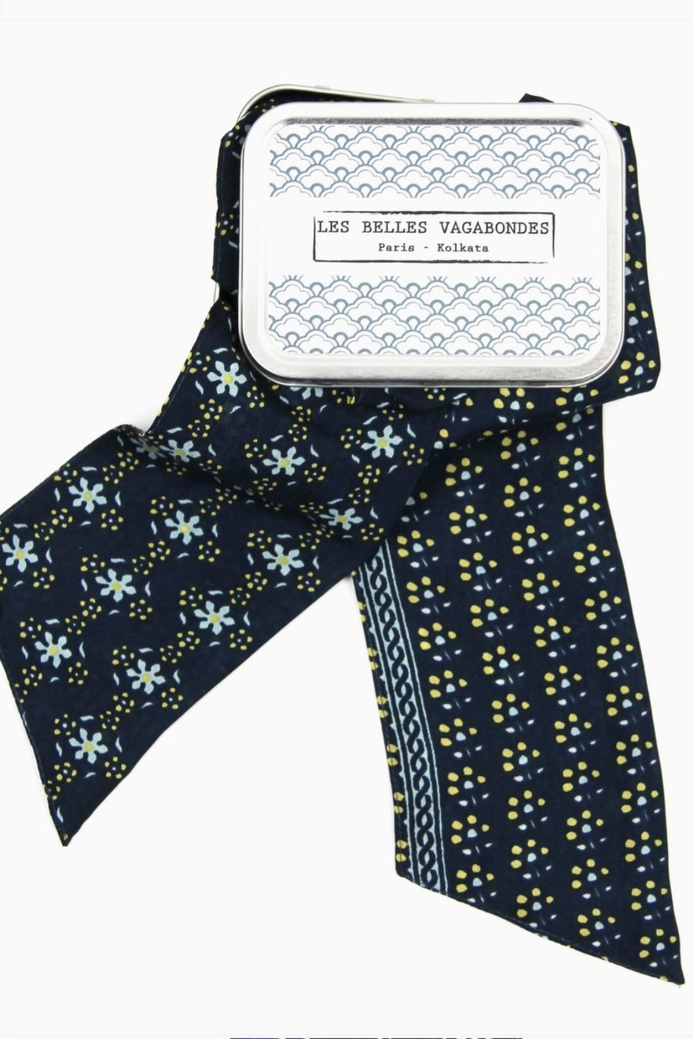 LES BELLES VAGABONDES BANDEAU SILK SCARF NICKY MARINE