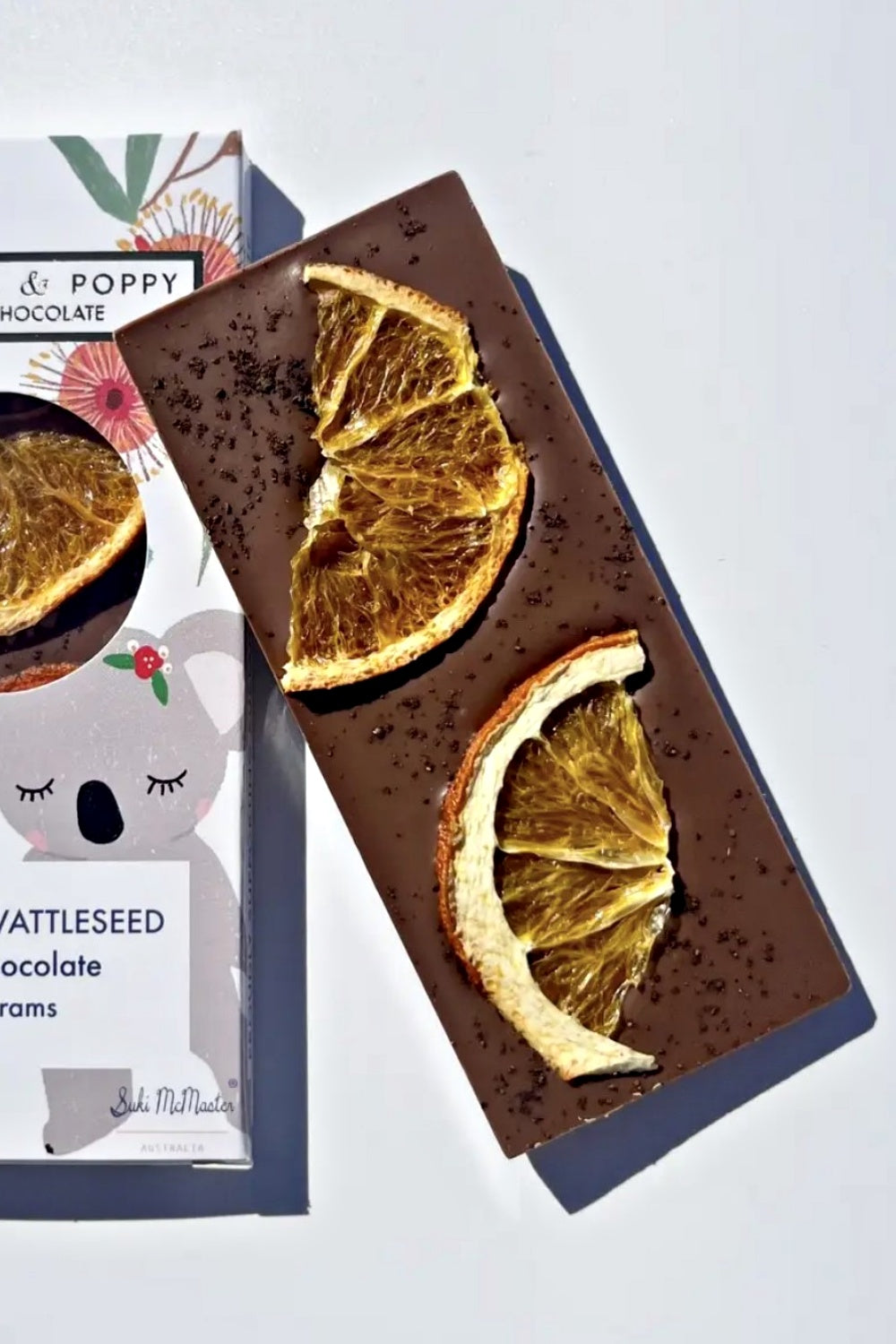 SWEET PEA + POPPY ORANGE WATTLESEED MILK CHOCOLATE 40G