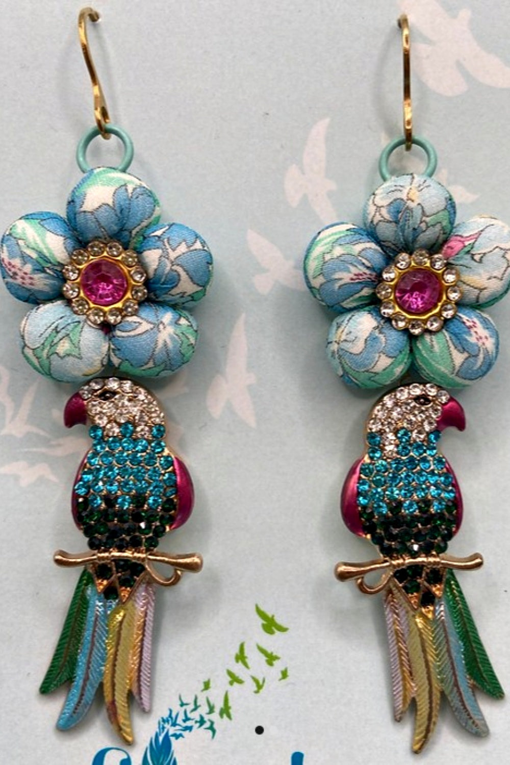 FLOCK BY WILD PARROT DROP EARRINGS