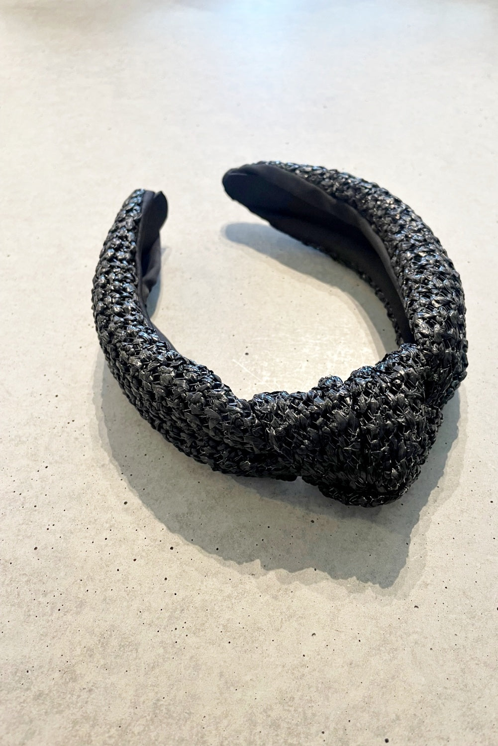 LAFAYETTE RAFFIA HEADBAND BLACK
