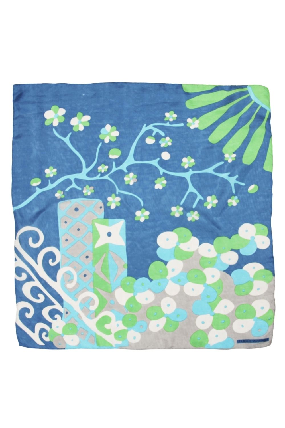 LES BELLES VAGABONDES MINI SCARF SAKURA BLUE