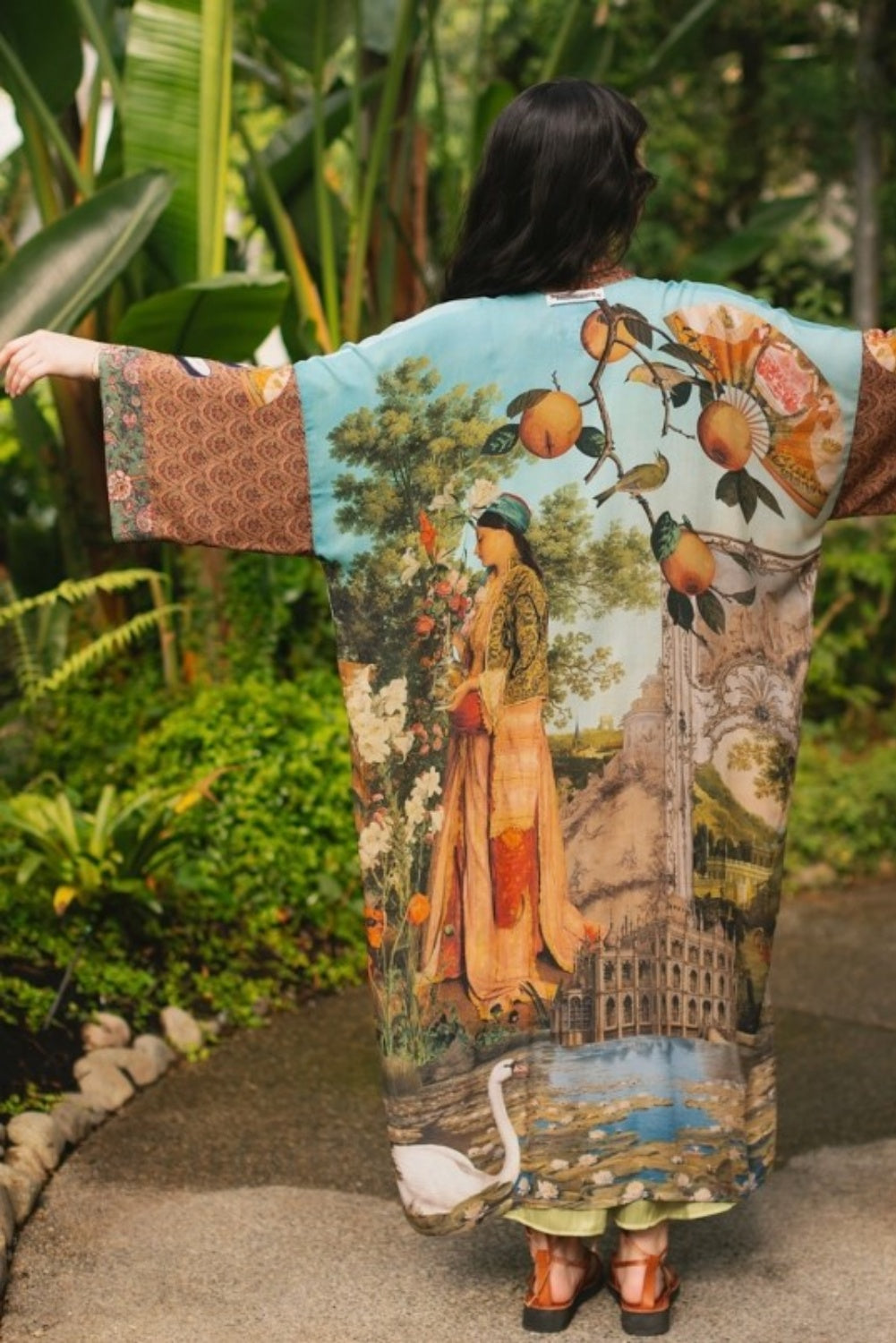 MARKET OF STARS SECRET GARDEN LONG DUSTER BAMBOO KIMONO