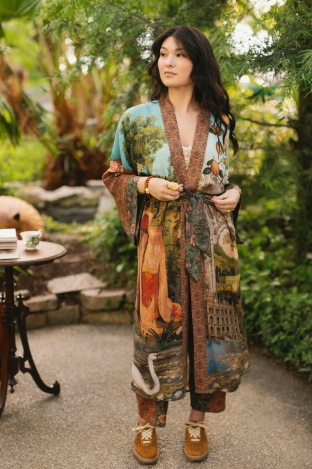 MARKET OF STARS SECRET GARDEN LONG DUSTER BAMBOO KIMONO