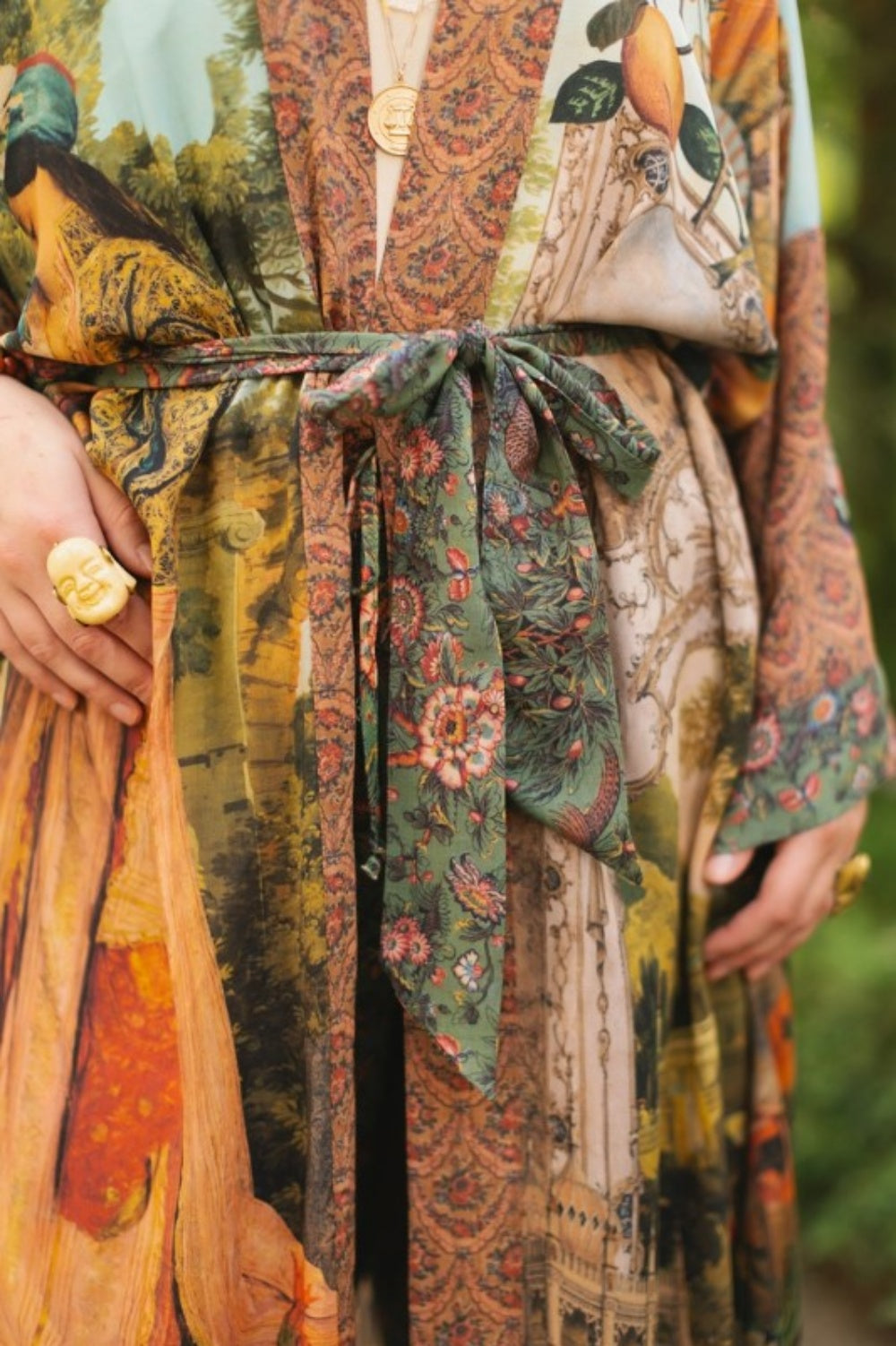 MARKET OF STARS SECRET GARDEN LONG DUSTER BAMBOO KIMONO